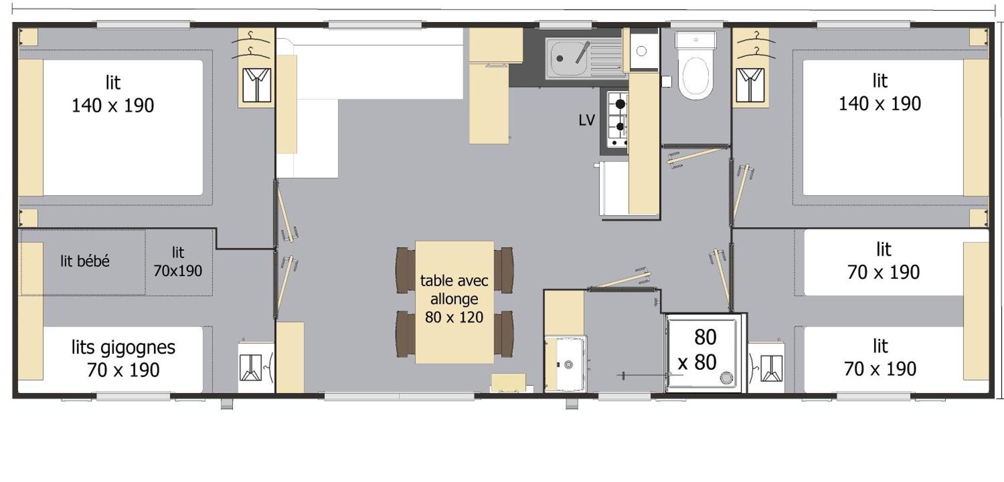 Mobil Home Xxl 4 Chambres - Camping Les Jardins Du Morbihan Monterblanc Pokój zdjęcie